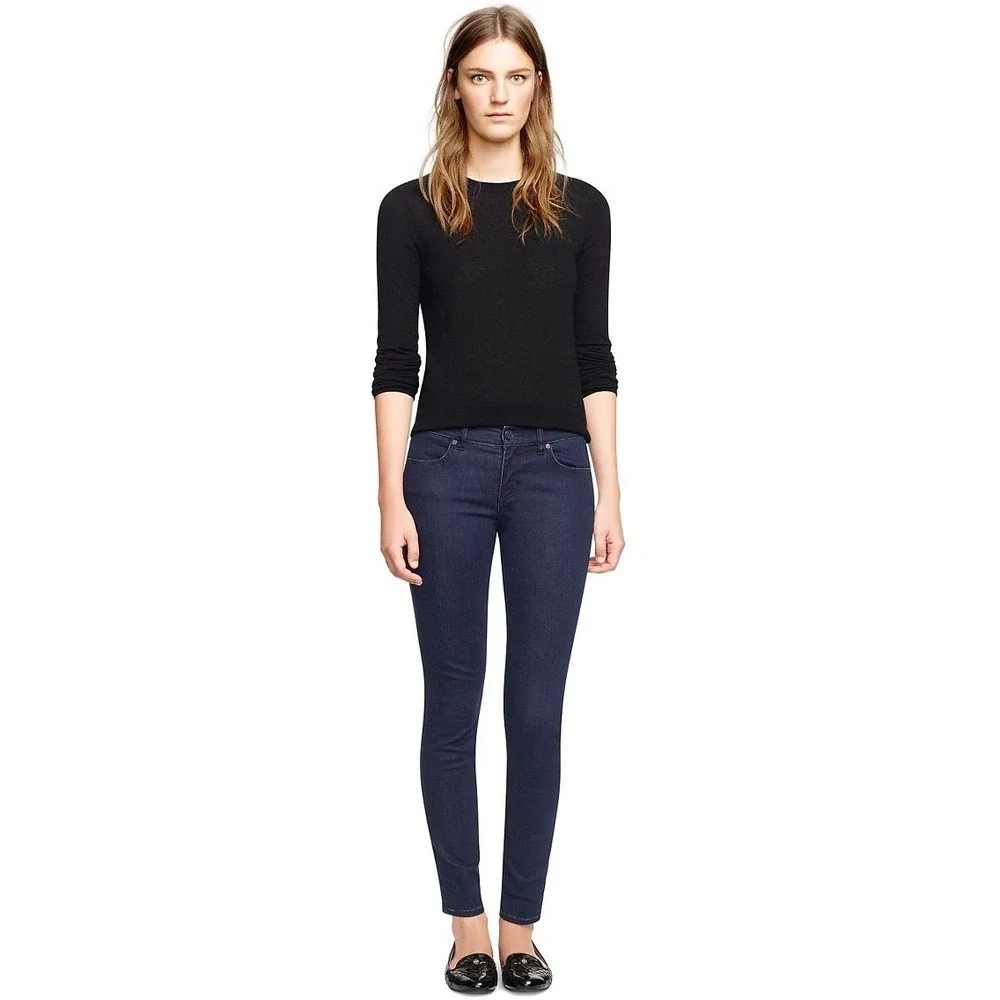 Tory Burch Women's 29 Legging Jeans Dark‎ Wash Indigo Skinny Stretch Denim